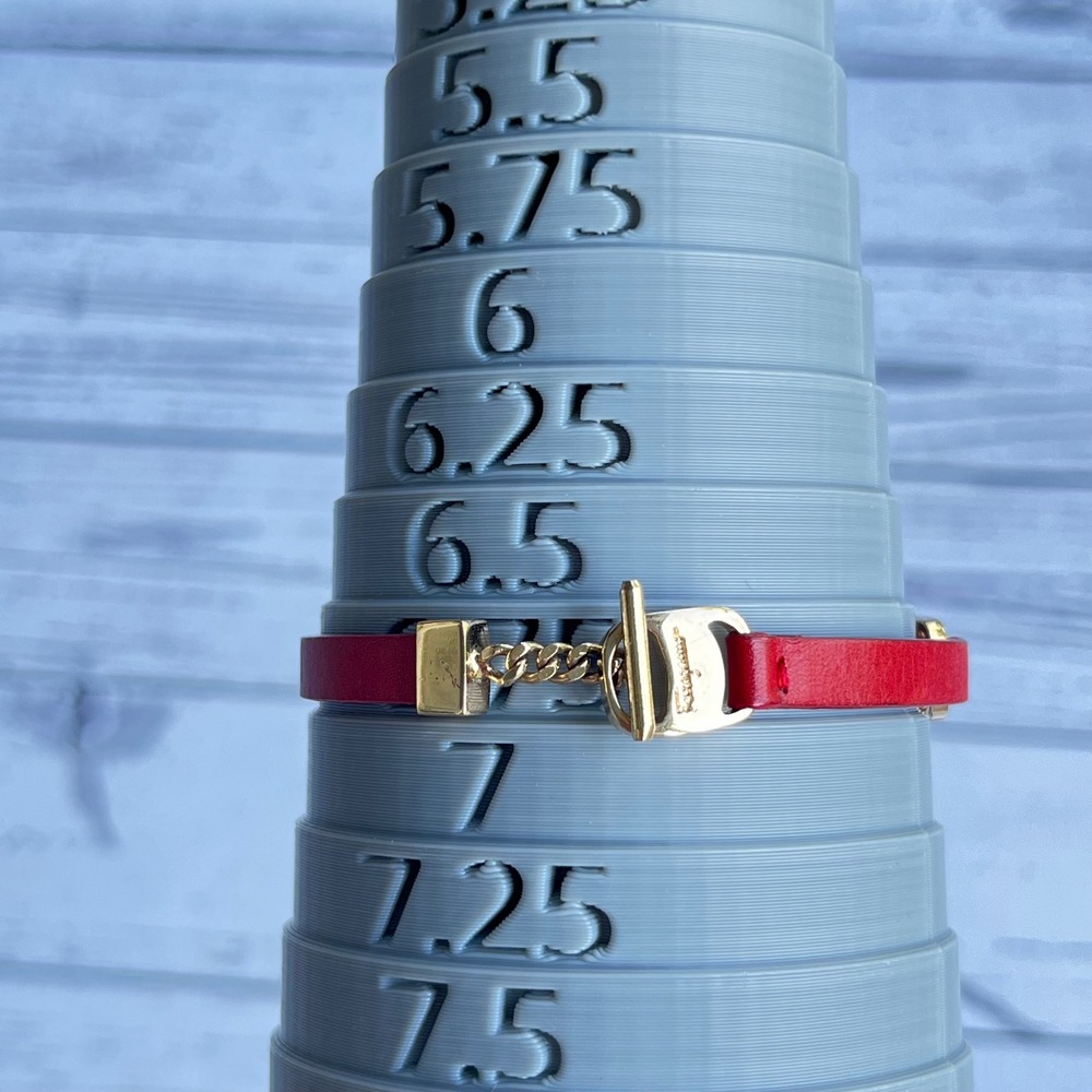 Salvatore Ferragamo Vara Camel Leather Gancini Luxury Logo Bracelet Italy - Picture 10 of 10